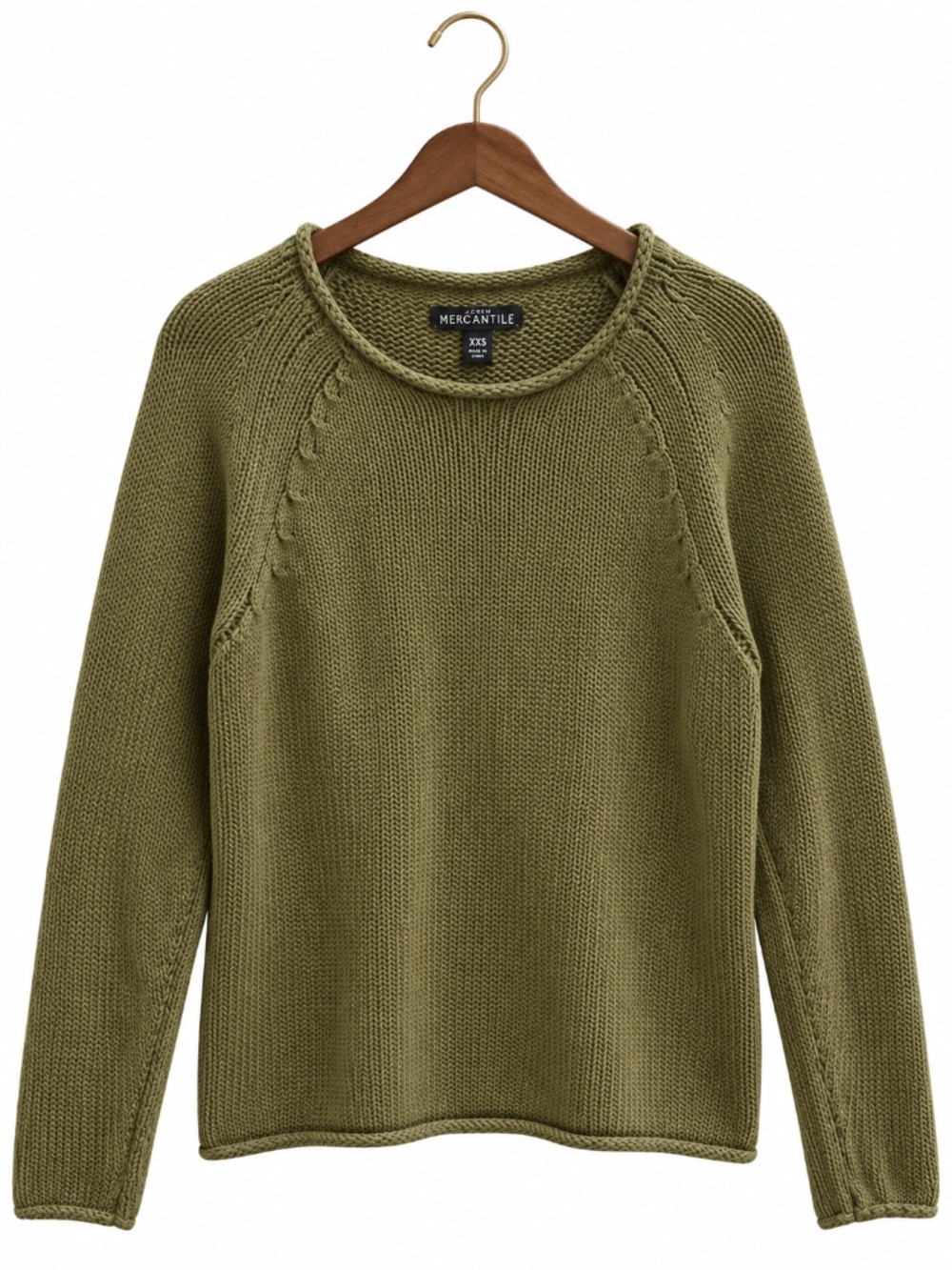 J.Crew Mercantile Olive Green Knit Pullover Sweater XXS